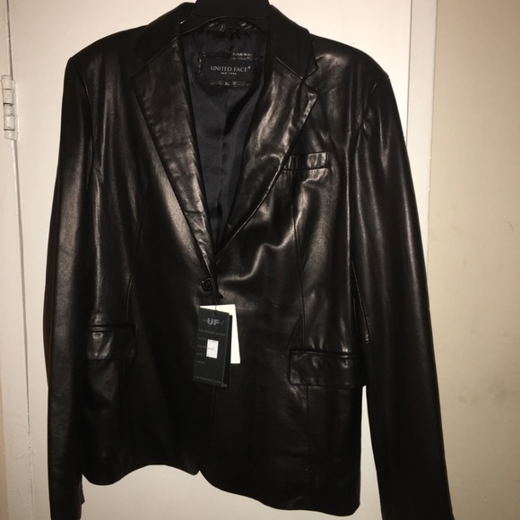 United Face Jackets & Blazers - XL black leather jacket